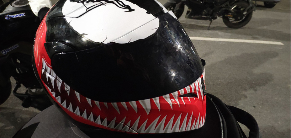 Motorcycle helmet sticker